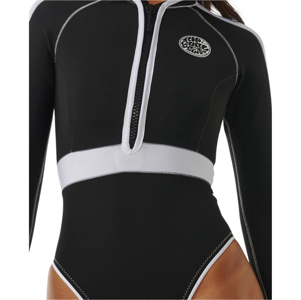 2026 Rip Curl Womens G-Bomb 1.5mm Front Zip Spring Wetsuit 13EWSP - Black / White
